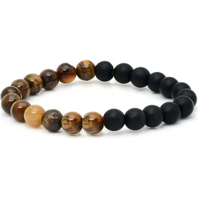 Steeltime Tiger's Eye Stretch Bracelet In Multi