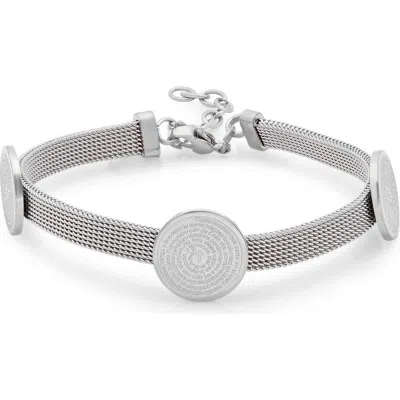 Steeltime Triple Station Mesh Bracelet In Silver