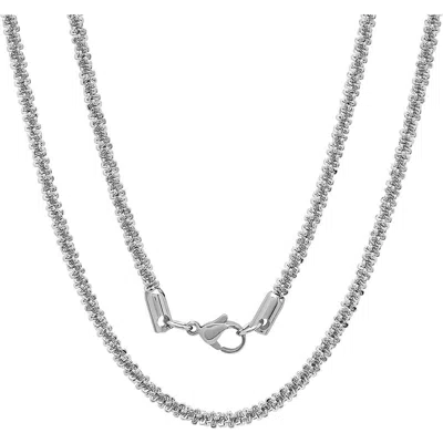 Steeltime Twist Chain Necklace In Metallic
