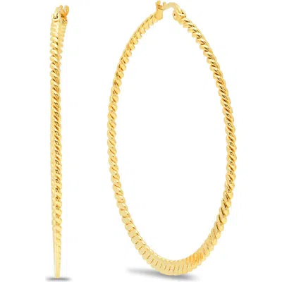 Steeltime Twisted Hoop Earrings In White