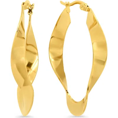 Steeltime Twisted Hoop Earrings In Yellow