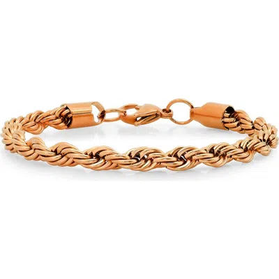 Steeltime Twisted Rope Chain Bracelet In Gold