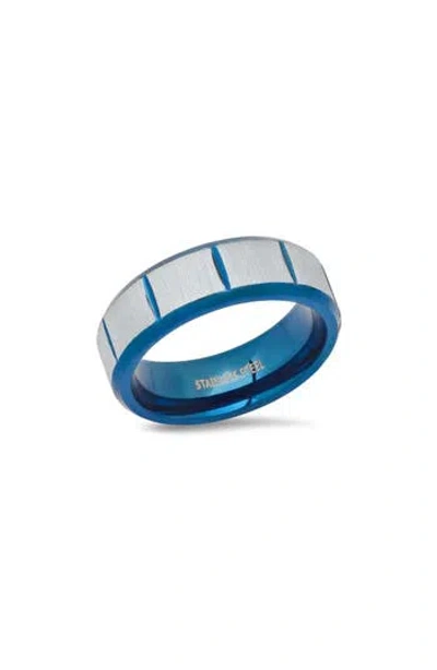 Steeltime Two-tone Stainless Steel Band Ring In Metallic