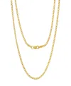 Steeltime Unisex 14k Gold Plated Cuban Flat Necklace