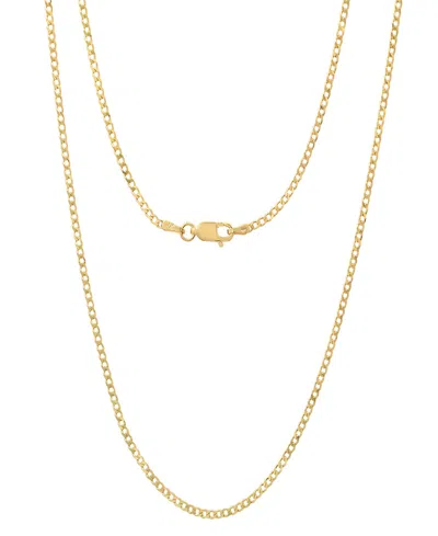 Steeltime Unisex 14k Gold Plated Cuban Superflat Chain Necklace