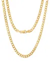 Steeltime Unisex 14k Gold Plated Diamond Cut Curb Link Chain Necklace