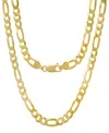 Steeltime Unisex 14k Gold Plated Figaro Superflat Necklace