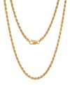Steeltime Unisex 14k Gold Plated Rope Chain Necklace