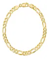 Steeltime Unisex 14k Gold Plated Sterling Silver 150 Figaro Super Flat 8.5" Bracelet