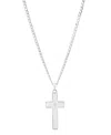 Steeltime Unisex Cuban Superflat Chain And Lord's Prayer Cross Pendant Necklace