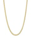 Steeltime Unisex Gold Plated And Sterling Silver Cuban Superflat Necklace