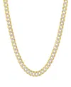 Steeltime Unisex Sterling Silver And 18k Gold Plated Diamond Cut Curb Link Necklace