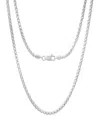 Steeltime Unisex Sterling Silver Box Link Chain Necklace