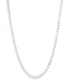 Steeltime Unisex Sterling Silver Cuban Superflat Necklace