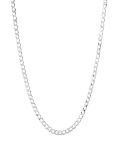 Steeltime Unisex Sterling Silver Cuban Superflat Necklace