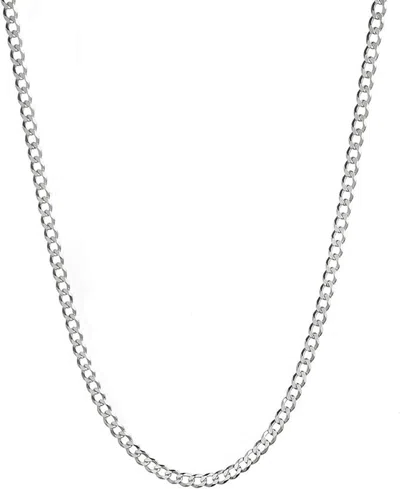 Steeltime Unisex Sterling Silver Cuban Superflat Necklace