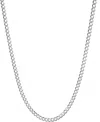 Steeltime Unisex Sterling Silver Cuban Superflat Necklace