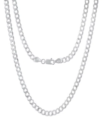 Steeltime Unisex Sterling Silver Diamond Cut Curb Link Chain Necklace