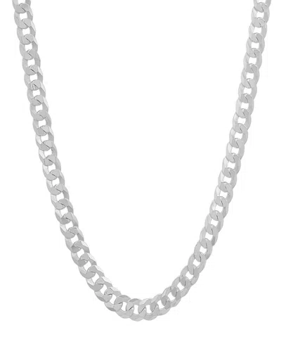 STEELTIME UNISEX STERLING SILVER DIAMOND CUT CURB LINK CHAIN NECKLACE
