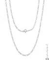 Steeltime Unisex Sterling Silver Figaro Chain Necklace