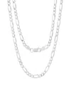 Steeltime Unisex Sterling Silver Figaro Superflat Necklace