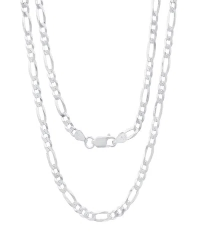 Steeltime Unisex Sterling Silver Figaro Superflat Necklace