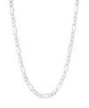 Steeltime Unisex Sterling Silver Figaro Superflat Necklace