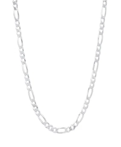 Steeltime Unisex Sterling Silver Figaro Superflat Necklace