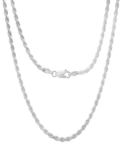 Steeltime Unisex Sterling Silver Rope Chain Necklace