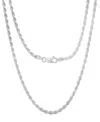 Steeltime Unisex Sterling Silver Rope Chain Necklace