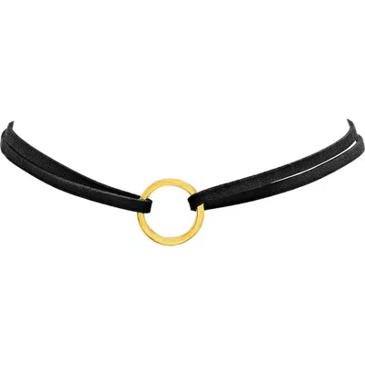 Steeltime Velvet Choker Necklace In Black