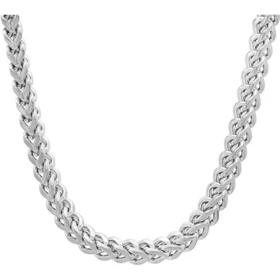 Steeltime Wheat Chain Necklace In Silver