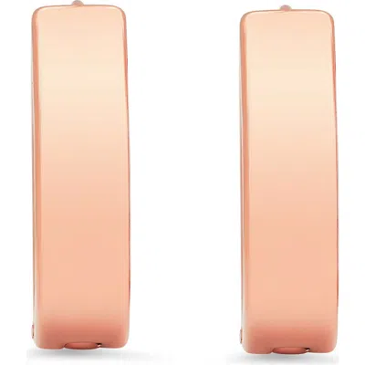 Steeltime Wide Hoop Earrings In Pink