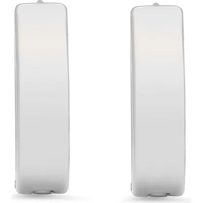 Steeltime Wide Hoop Earrings In Silver
