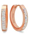 Steeltime Women's 18k Plated 20mm Huggies With Ab Adorned With Swarovski Crystals