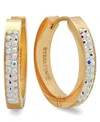 Steeltime Women's 18k Plated 20mm Huggies With Ab Adorned With Swarovski Crystals