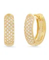 Steeltime Women's Simulated Diamonds Rounded Huggie Earrings