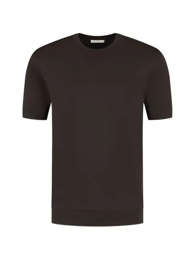 Stefan Brandt Crew-neck Short-sleeve T-shirt In Brown