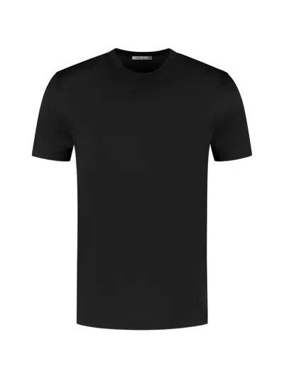 Stefan Brandt Eli Super 60 Short-sleeve Crew-neck T-shirt In Black