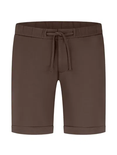 Stefan Brandt Jon Drawstring-fastening Jersey Shorts In Brown