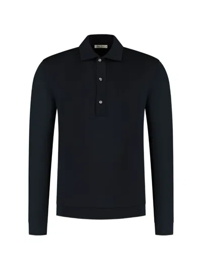 Stefan Brandt Lim 3b La Fr 30 Long-sleeve Polo Shirt In Blue