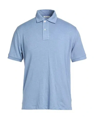 Stefan Brandt Man Polo Shirt Light Blue Size Xl Linen, Elastane