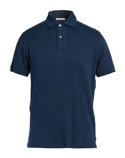 Stefan Brandt Man Polo Shirt Navy Size M Linen, Elastane In Blue