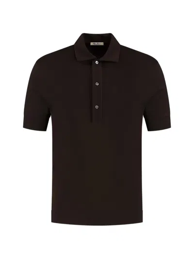 Stefan Brandt Short-sleeve Polo Shirt In Black
