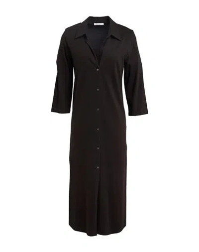 Stefan Brandt Woman Midi Dress Dark Brown Size Xxl Cotton