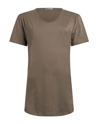 Stefan Brandt Woman T-shirt Military Green Size M Cotton In Brown