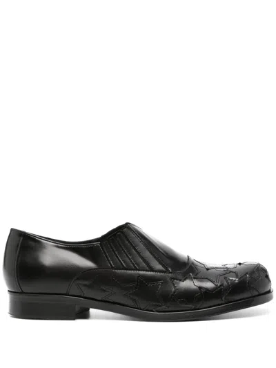 Stefan Cooke 100 Stars Leather Loafers In Black