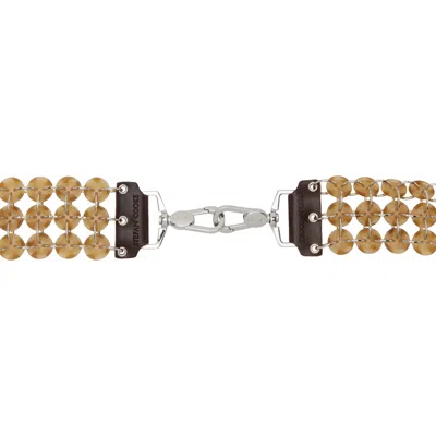 Stefan Cooke Beige & Silver Button Bag Strap In Cream
