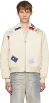 Stefan Cooke Beige Cb Patch Bomber Jacket In Multi