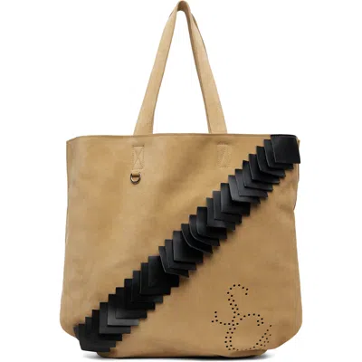 STEFAN COOKE BEIGE LEATHER PATCH TOTE